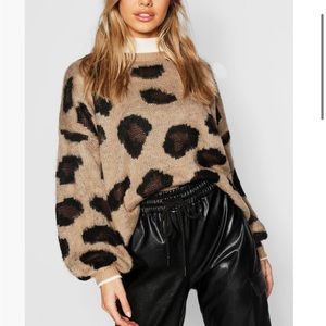 Leopard Brushed Jumper